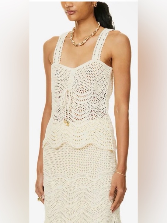 Rachel Zoe Other - Rachel Zoe Cream Crochet Tank Swim Coverup